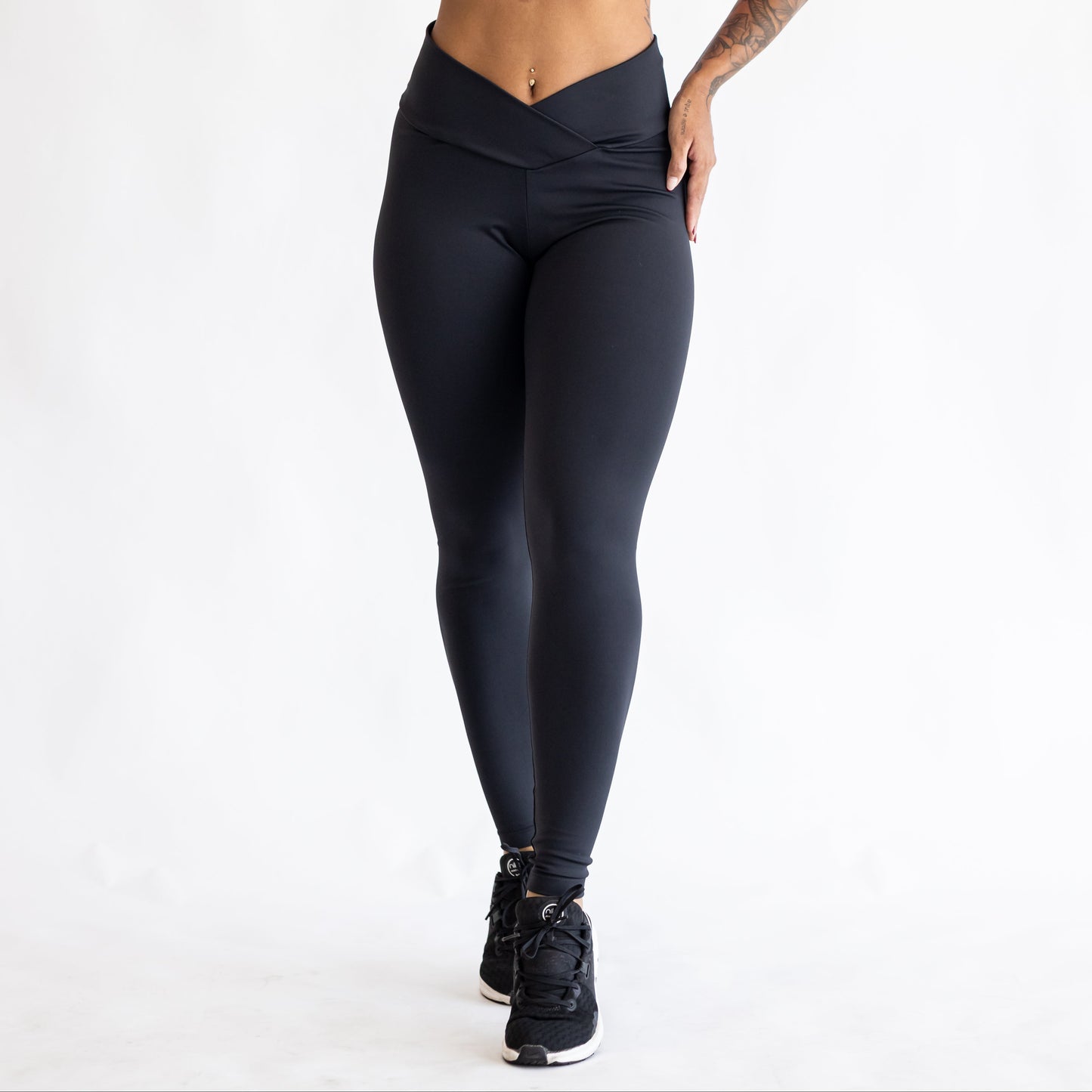 Calça Legging Blackout Cintura Transpassada Preta