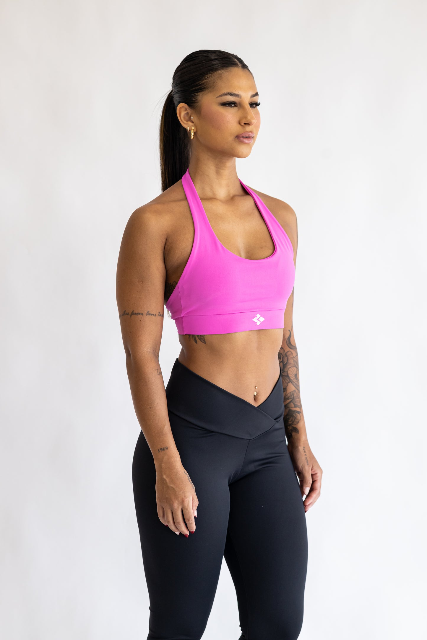 Calça Legging Blackout Cintura Transpassada Preta