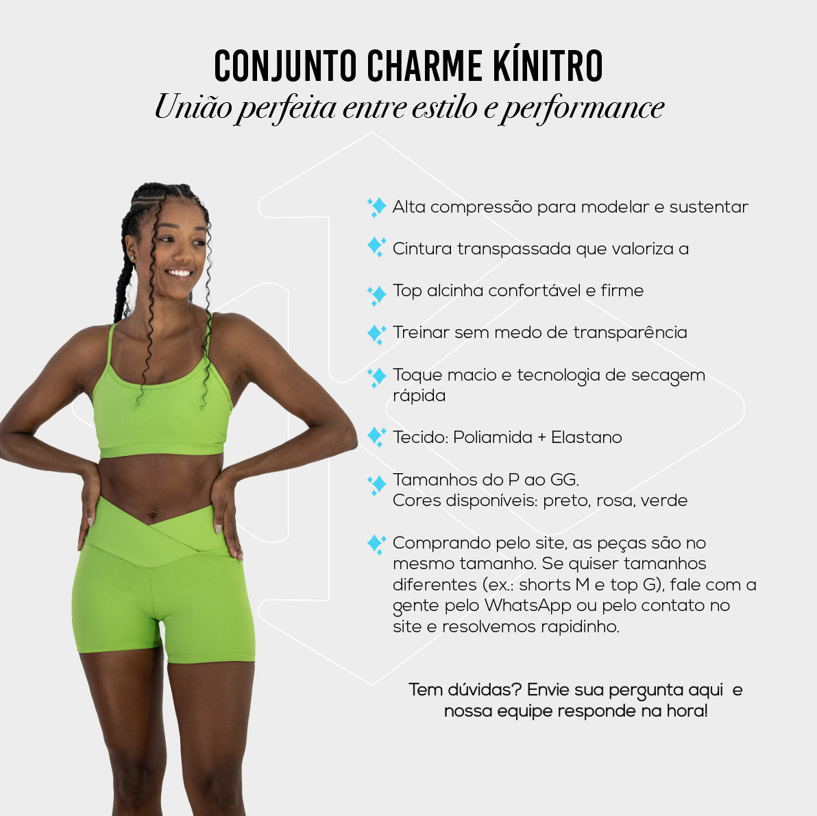 Conjunto Charme Feminino – Shorts Blackout Cintura Transpassada + Top Alcinha | Kínitro