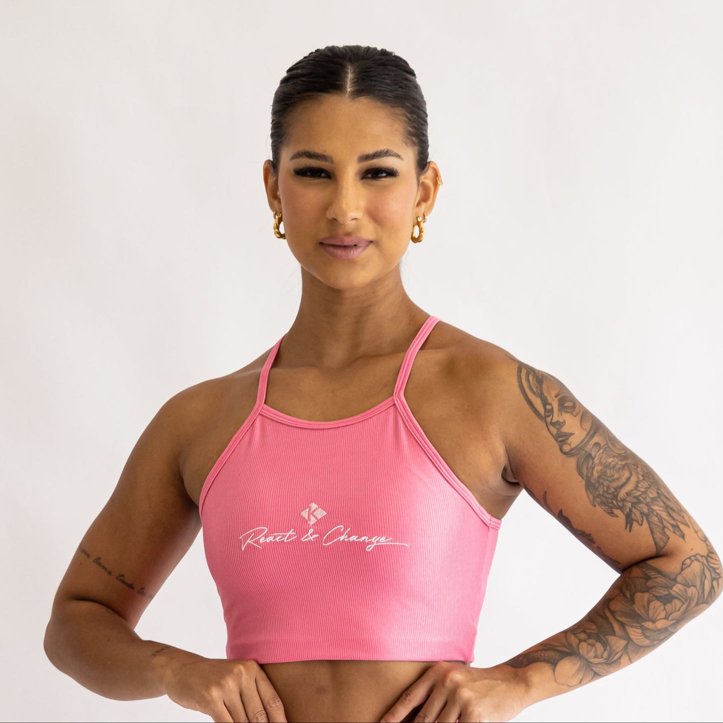 Cropped Canelado Rosa