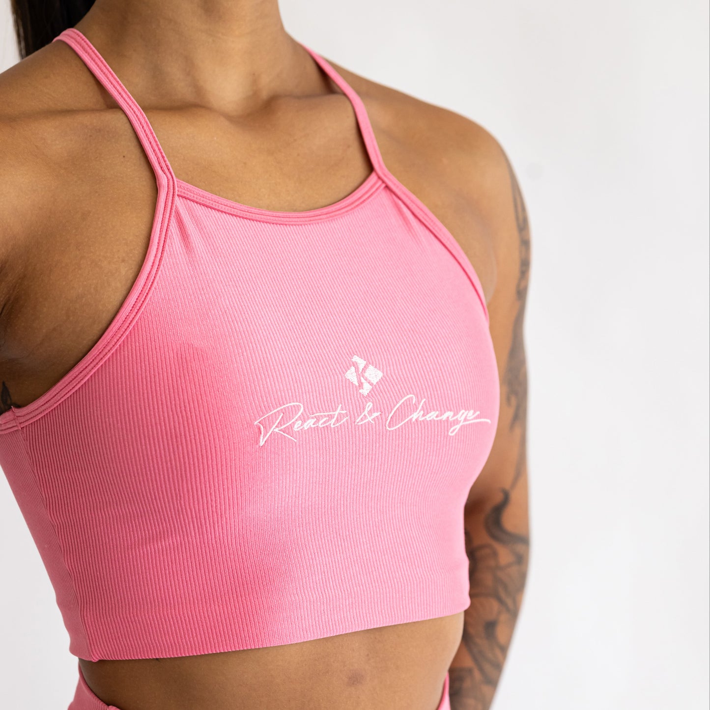 Cropped Canelado Rosa