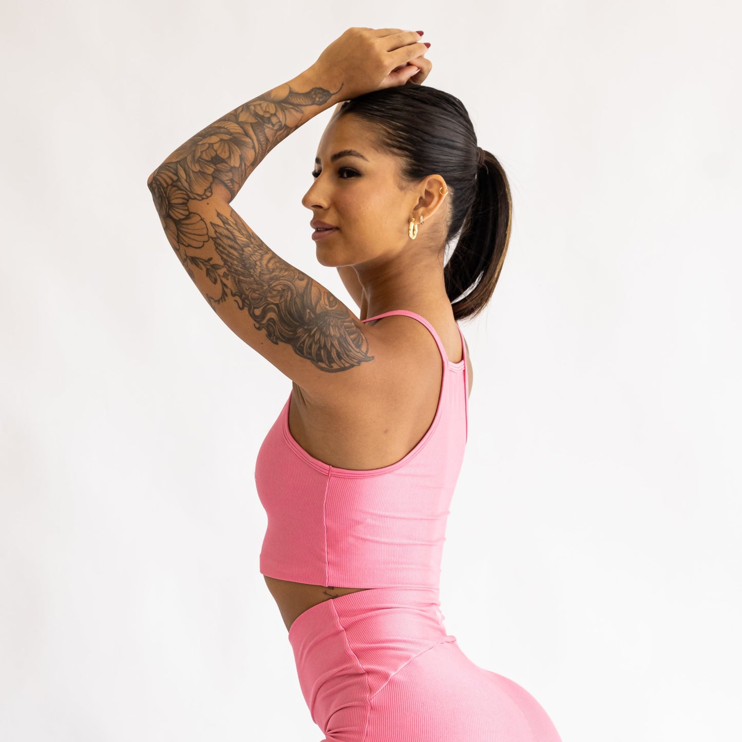 Cropped Canelado Rosa