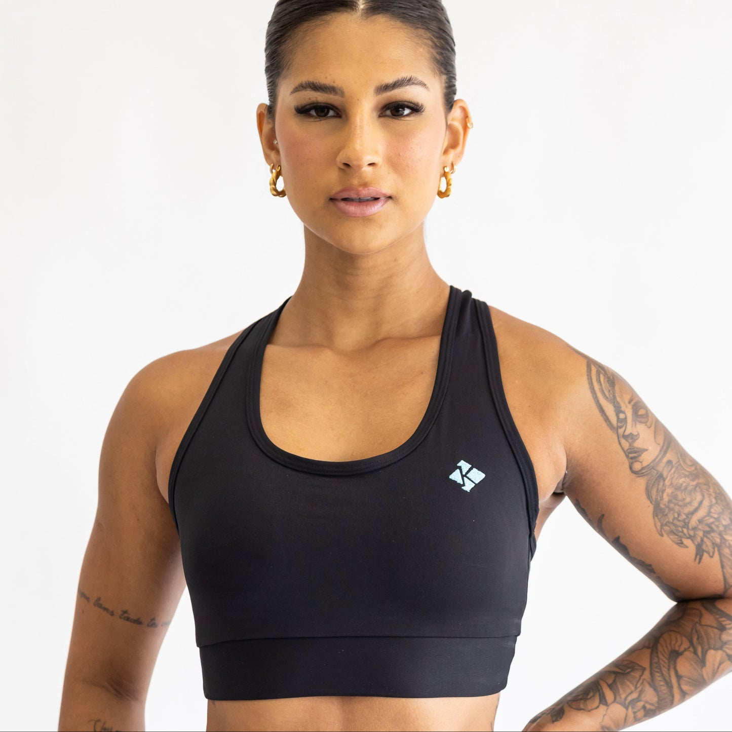 Top Open Blackout Nadador Preto