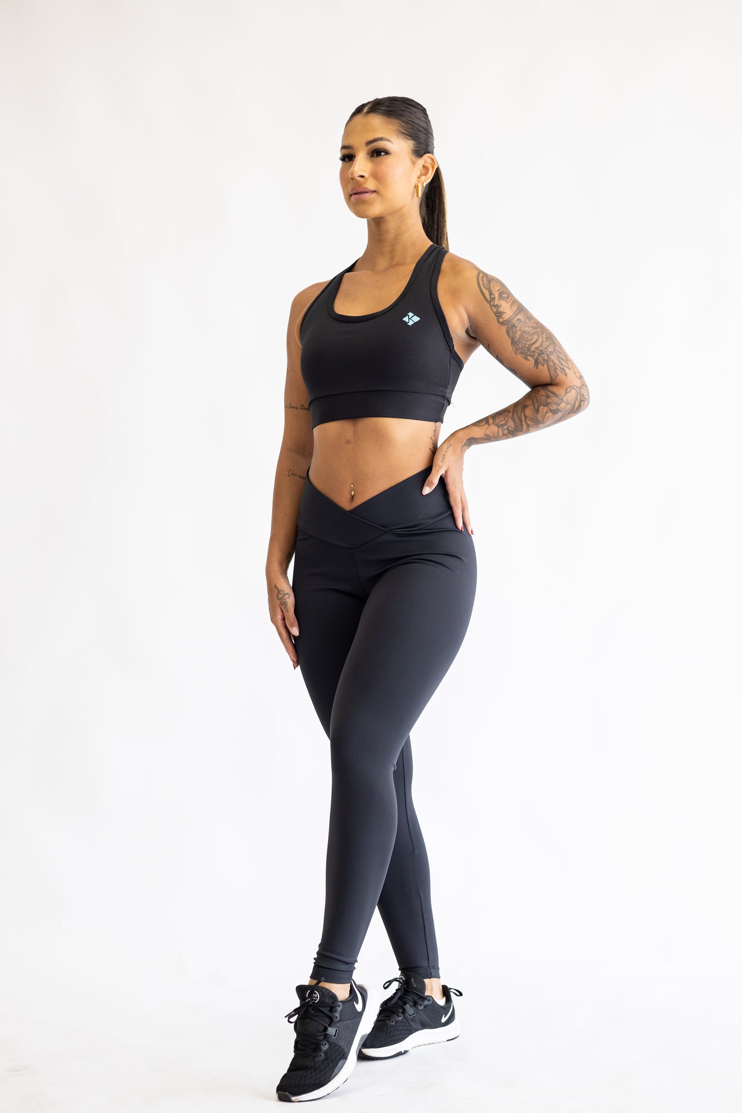 Top Open Blackout Nadador Preto