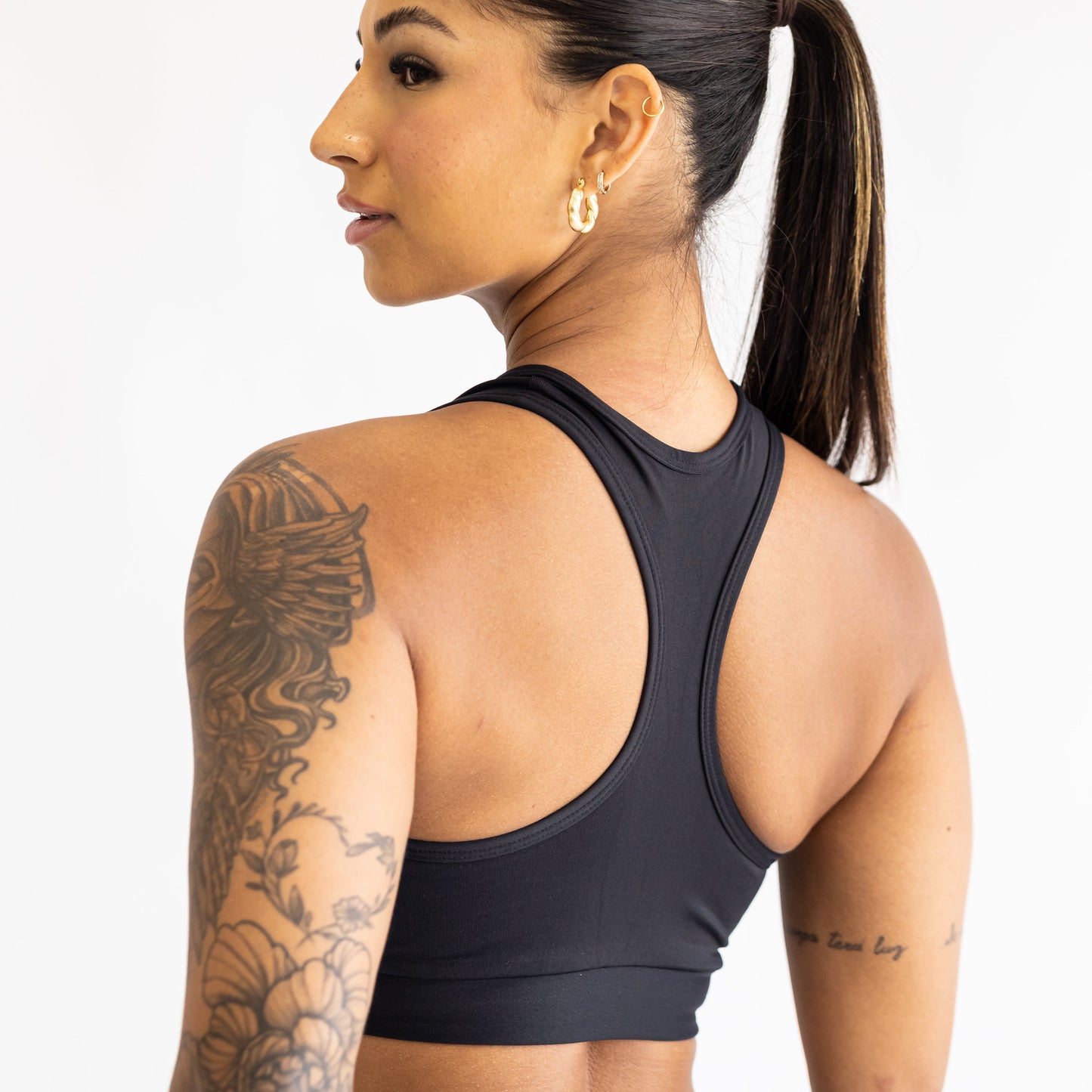 Top Open Blackout Nadador Preto
