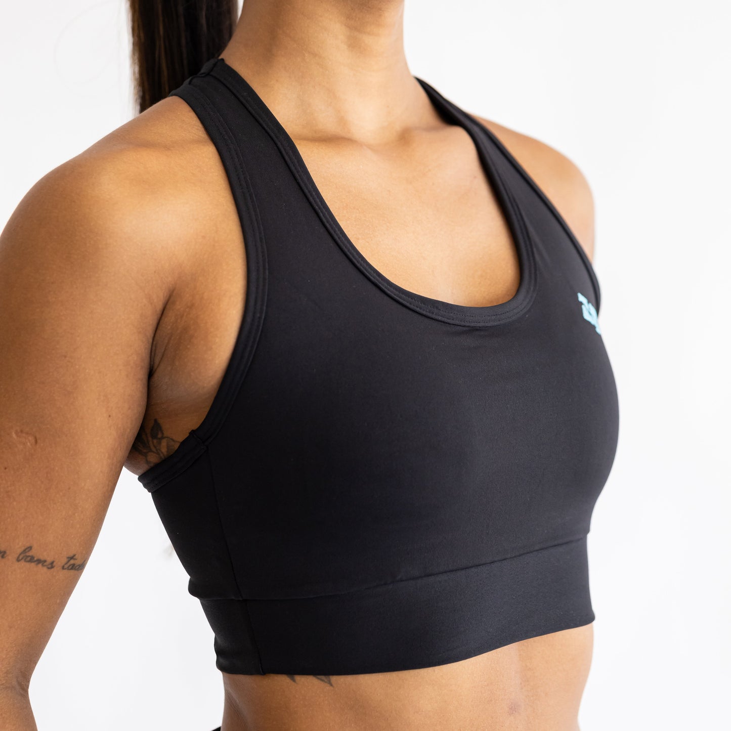 Top Open Blackout Nadador Preto