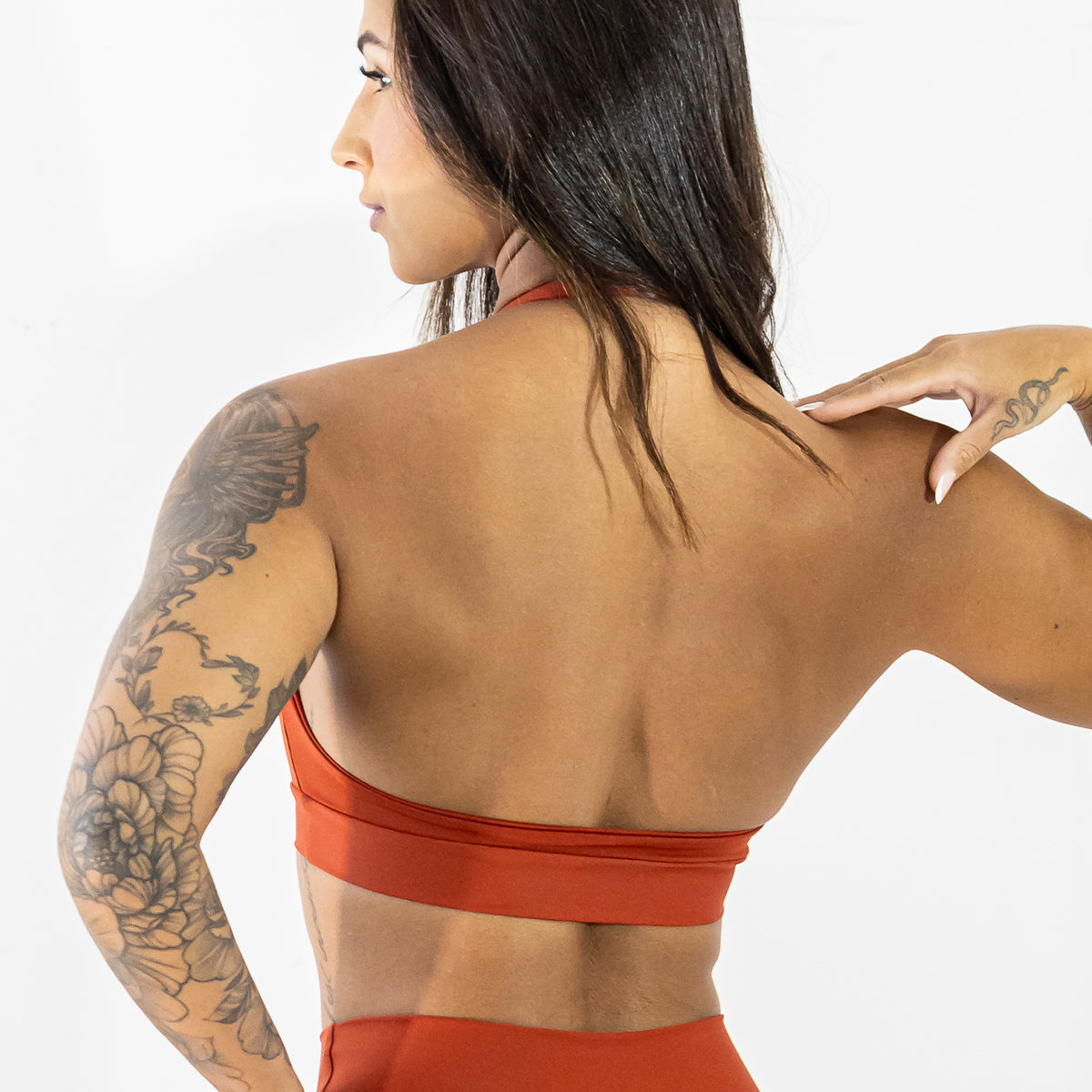 Top Open Blackout Frente Única Ocre Terracota