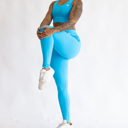 Calça Legging Open Blackout Azul