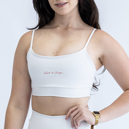 Top Alça Reta Fina Off White R&C