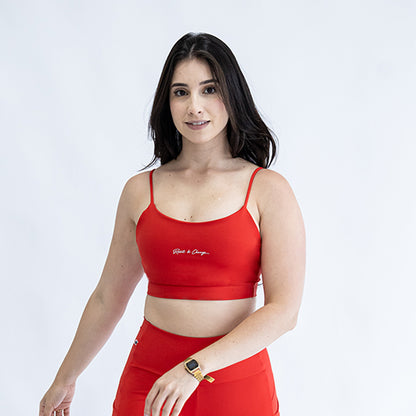 Top Alça Reta Fina Vermelho R&C