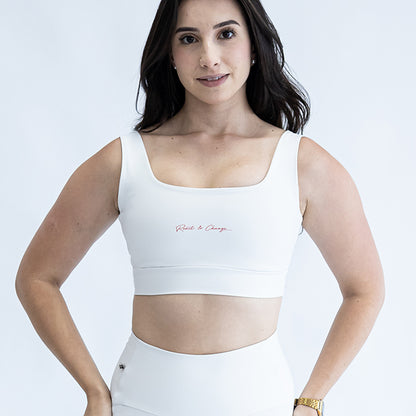 Top Alça Reta Larga Off White R&C