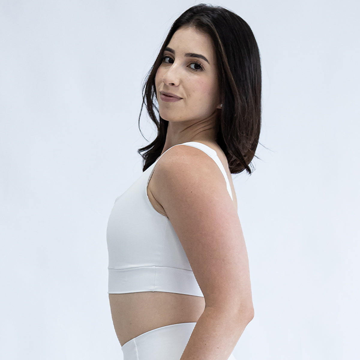 Top Alça Reta Larga Off White R&C