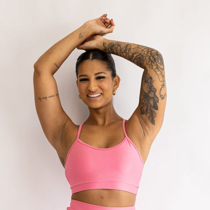 Top Canelado Alcinha Rosa