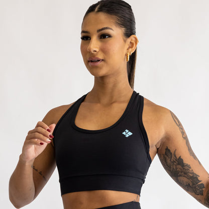 Top Open Blackout Nadador Preto