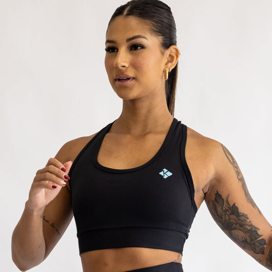 Top Open Blackout Nadador Preto