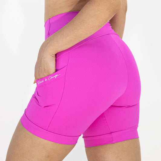 Shorts Open Blackout com Bolso Rosa Pink